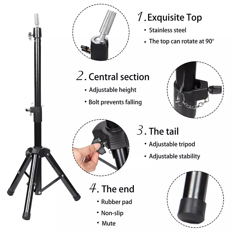 Mannequin Head Tripod Stand Adjustable – Beauty and Company Online